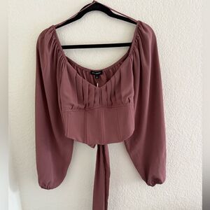 Blu Pepper Dusty Rose Pleated Blouse